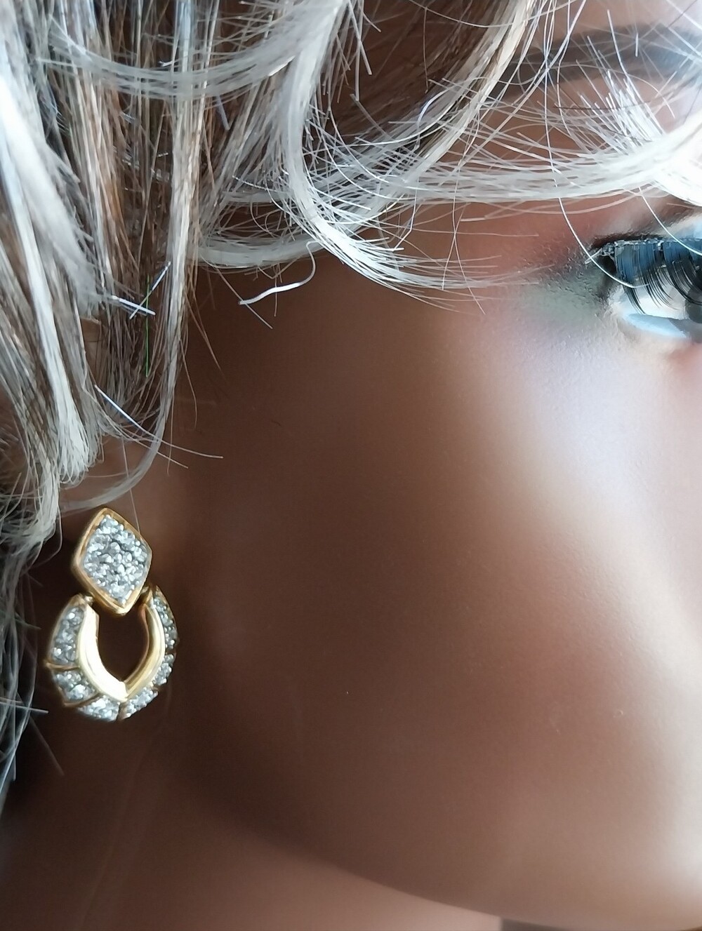 Swarovski Gold-Tone Clear Crystal Drop Earrings - Picture 4 of 12